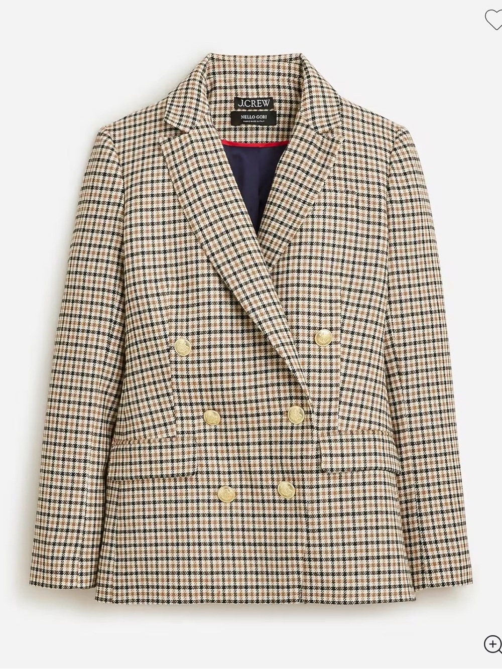 J.Crew Brynn blazer in plaid Italian wool blend 6 Brown